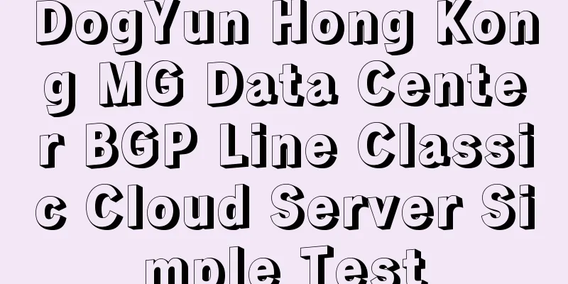 DogYun Hong Kong MG Data Center BGP Line Classic Cloud Server Simple Test