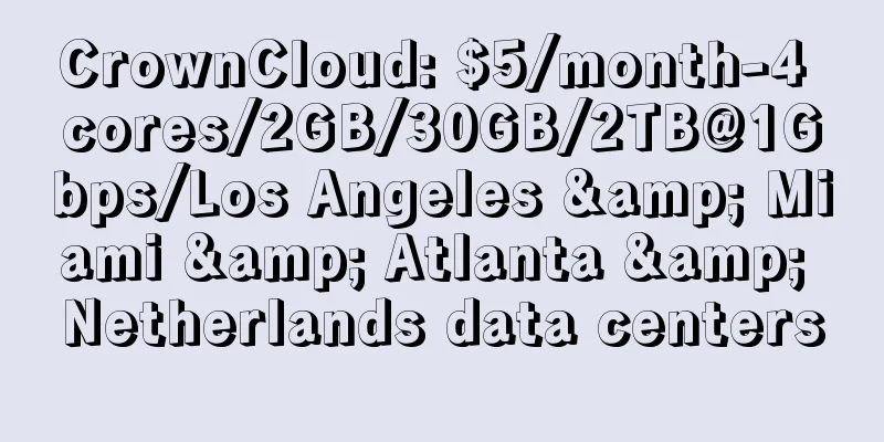 CrownCloud: $5/month-4 cores/2GB/30GB/2TB@1Gbps/Los Angeles & Miami & Atlanta & Netherlands data centers
