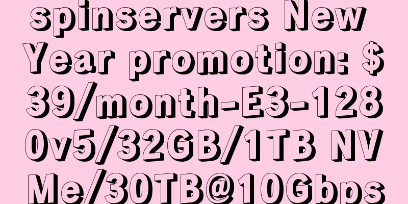spinservers New Year promotion: $39/month-E3-1280v5/32GB/1TB NVMe/30TB@10Gbps