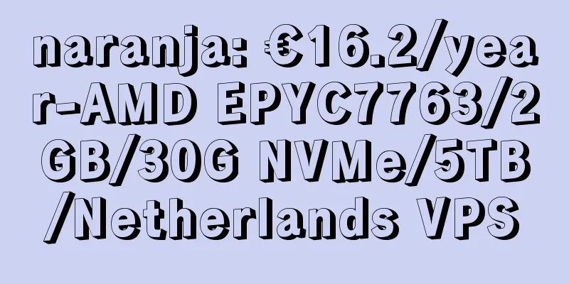 naranja: €16.2/year-AMD EPYC7763/2GB/30G NVMe/5TB/Netherlands VPS