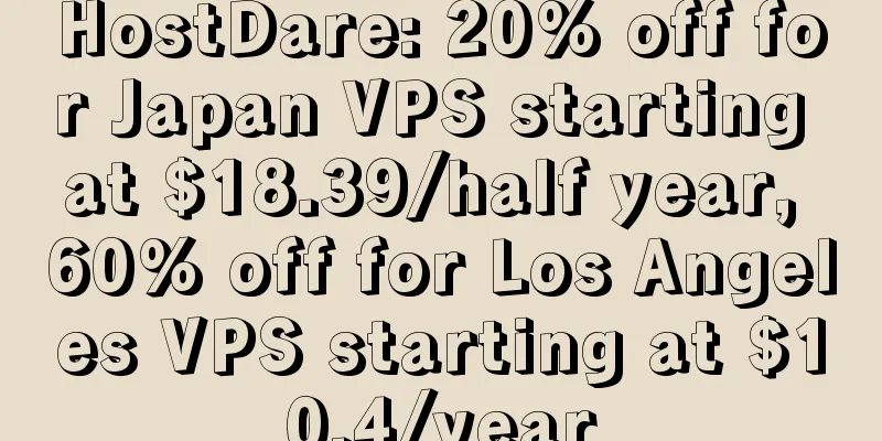 HostDare: 20% off for Japan VPS starting at $18.39/half year, 60% off for Los Angeles VPS starting at $10.4/year