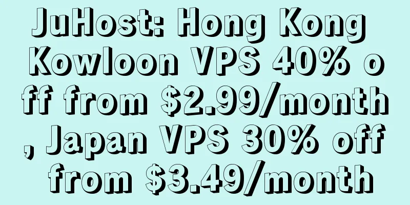 JuHost: Hong Kong Kowloon VPS 40% off from $2.99/month, Japan VPS 30% off from $3.49/month