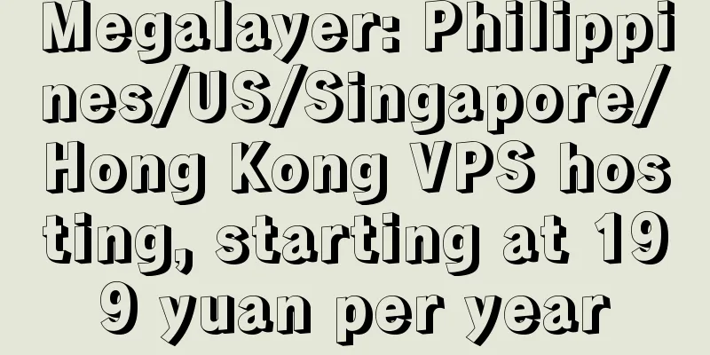 Megalayer: Philippines/US/Singapore/Hong Kong VPS hosting, starting at 199 yuan per year
