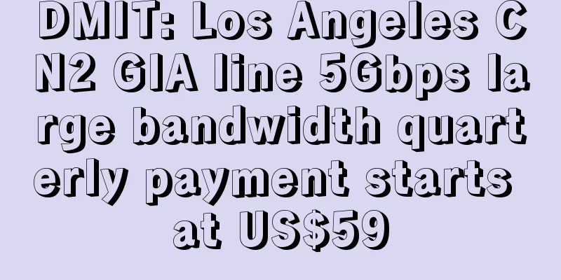 DMIT: Los Angeles CN2 GIA line 5Gbps large bandwidth quarterly payment starts at US$59