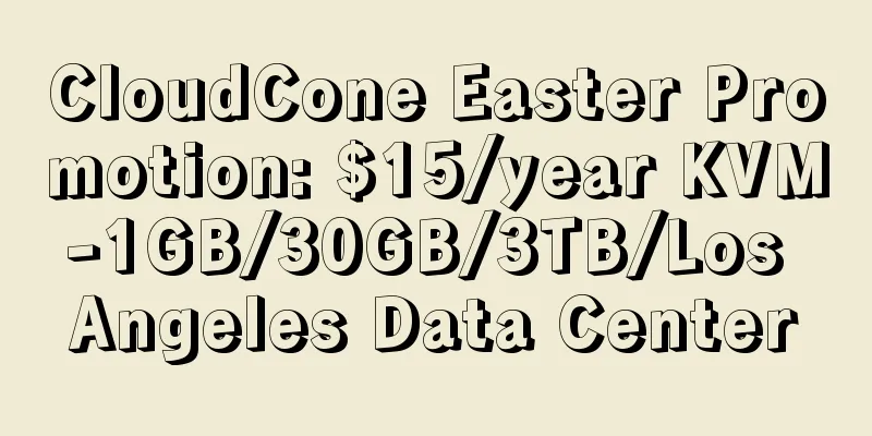 CloudCone Easter Promotion: $15/year KVM-1GB/30GB/3TB/Los Angeles Data Center