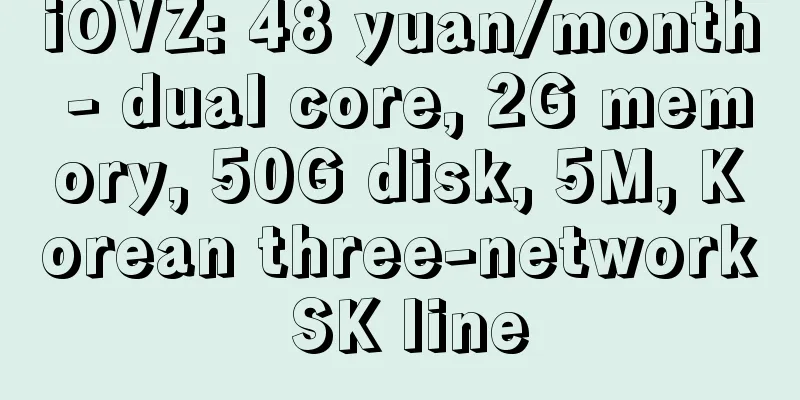 iOVZ: 48 yuan/month - dual core, 2G memory, 50G disk, 5M, Korean three-network SK line