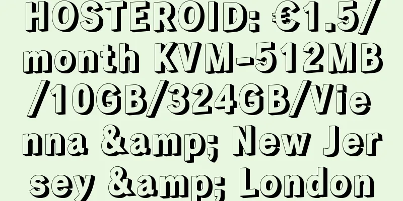 HOSTEROID: €1.5/month KVM-512MB/10GB/324GB/Vienna & New Jersey & London