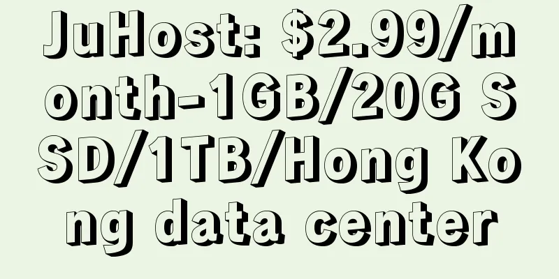 JuHost: $2.99/month-1GB/20G SSD/1TB/Hong Kong data center