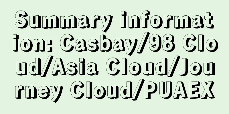 Summary information: Casbay/98 Cloud/Asia Cloud/Journey Cloud/PUAEX