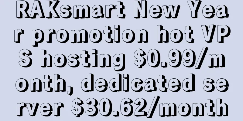 RAKsmart New Year promotion hot VPS hosting $0.99/month, dedicated server $30.62/month