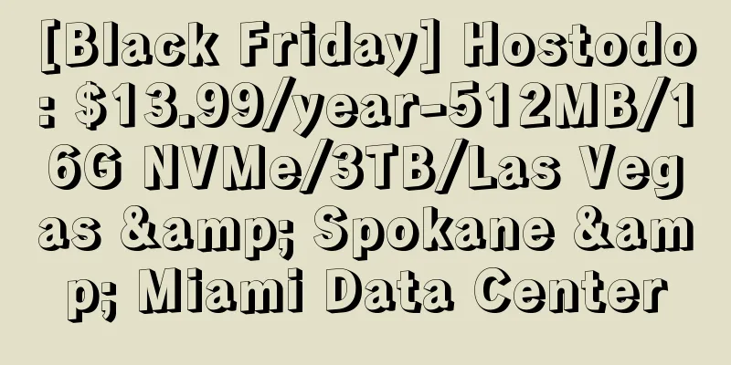 [Black Friday] Hostodo: $13.99/year-512MB/16G NVMe/3TB/Las Vegas & Spokane & Miami Data Center