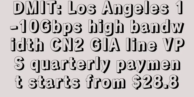 DMIT: Los Angeles 1-10Gbps high bandwidth CN2 GIA line VPS quarterly payment starts from $28.8