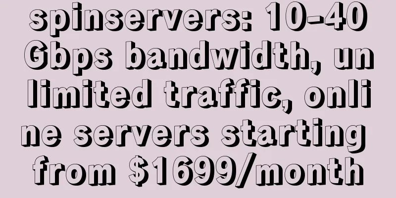 spinservers: 10-40Gbps bandwidth, unlimited traffic, online servers starting from $1699/month