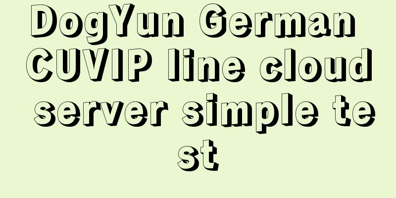 DogYun German CUVIP line cloud server simple test