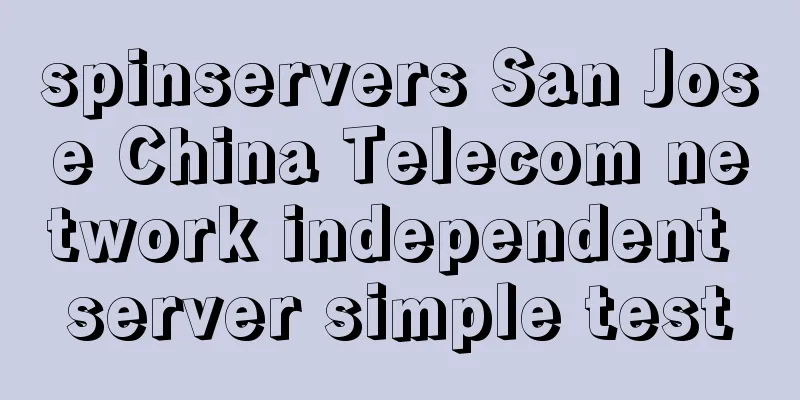 spinservers San Jose China Telecom network independent server simple test