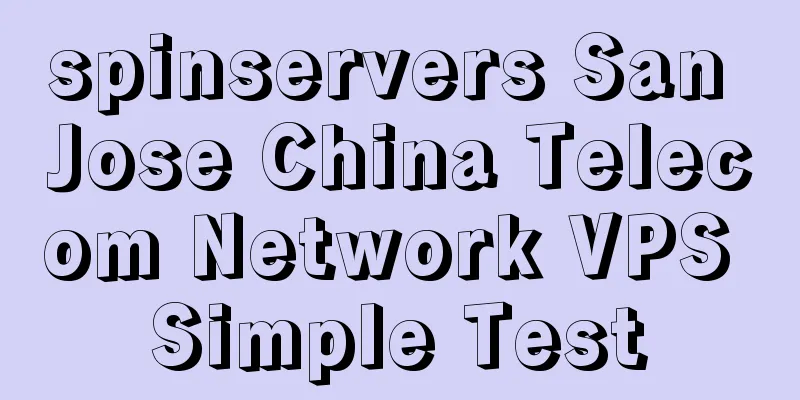spinservers San Jose China Telecom Network VPS Simple Test
