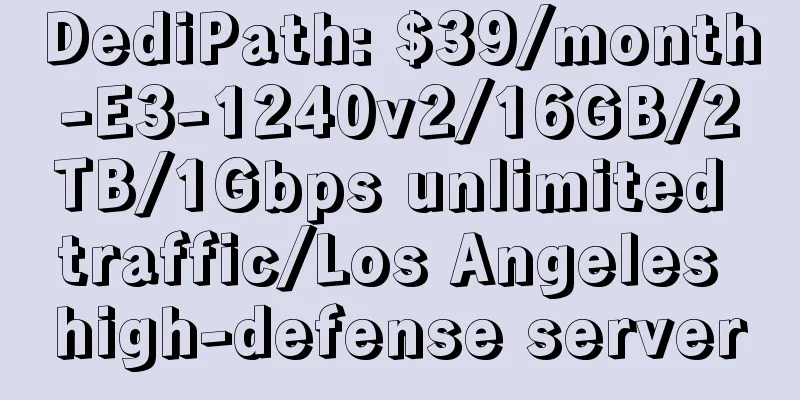 DediPath: $39/month-E3-1240v2/16GB/2TB/1Gbps unlimited traffic/Los Angeles high-defense server