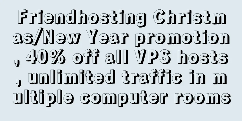 Friendhosting Christmas/New Year promotion, 40% off all VPS hosts, unlimited traffic in multiple computer rooms