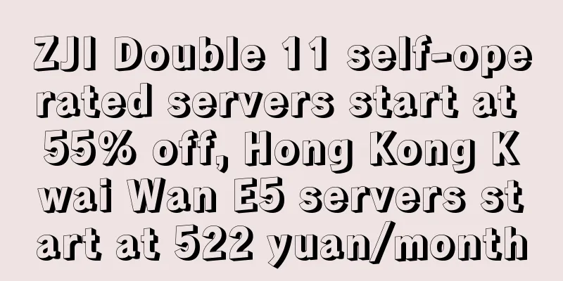 ZJI Double 11 self-operated servers start at 55% off, Hong Kong Kwai Wan E5 servers start at 522 yuan/month