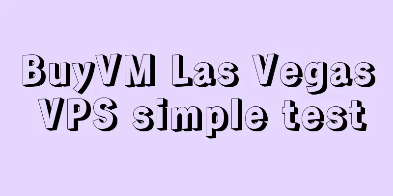 BuyVM Las Vegas VPS simple test