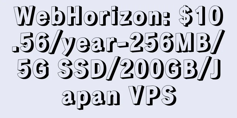 WebHorizon: $10.56/year-256MB/5G SSD/200GB/Japan VPS