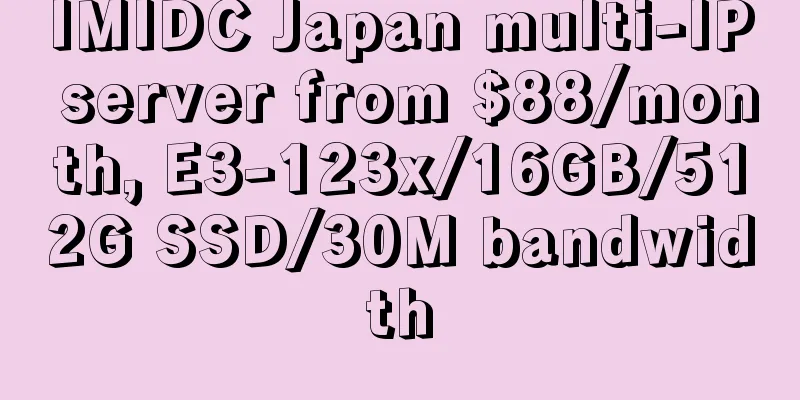 IMIDC Japan multi-IP server from $88/month, E3-123x/16GB/512G SSD/30M bandwidth