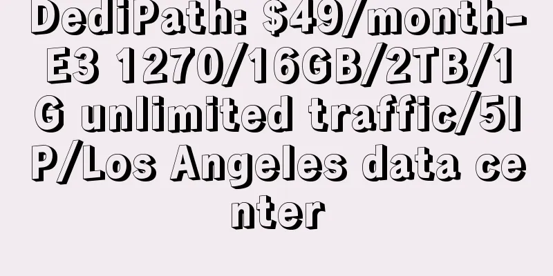 DediPath: $49/month-E3 1270/16GB/2TB/1G unlimited traffic/5IP/Los Angeles data center