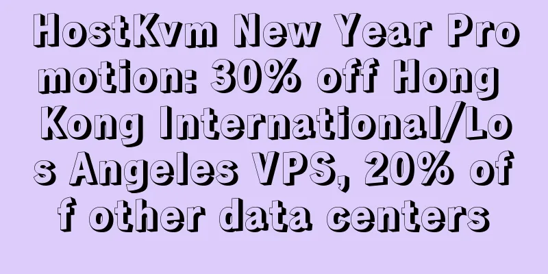 HostKvm New Year Promotion: 30% off Hong Kong International/Los Angeles VPS, 20% off other data centers
