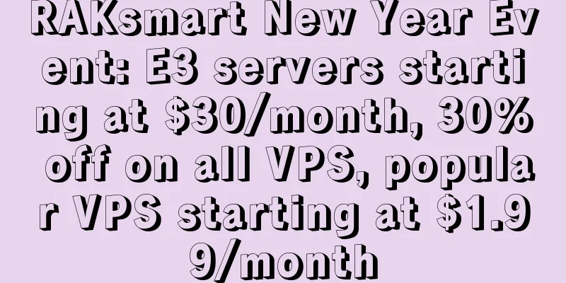 RAKsmart New Year Event: E3 servers starting at $30/month, 30% off on all VPS, popular VPS starting at $1.99/month