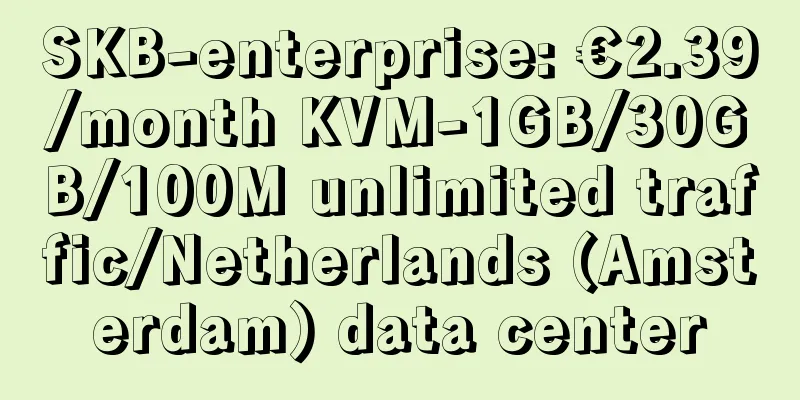 SKB-enterprise: €2.39/month KVM-1GB/30GB/100M unlimited traffic/Netherlands (Amsterdam) data center