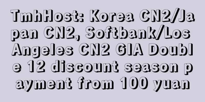 TmhHost: Korea CN2/Japan CN2, Softbank/Los Angeles CN2 GIA Double 12 discount season payment from 100 yuan