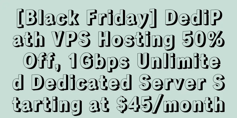 [Black Friday] DediPath VPS Hosting 50% Off, 1Gbps Unlimited Dedicated Server Starting at $45/month