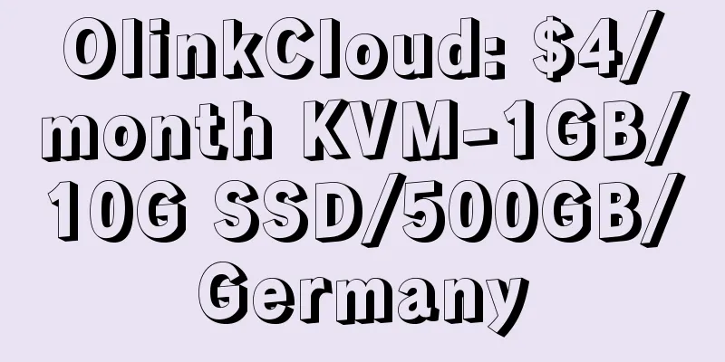 OlinkCloud: $4/month KVM-1GB/10G SSD/500GB/Germany