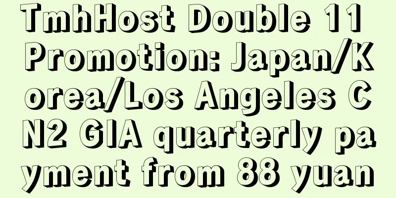 TmhHost Double 11 Promotion: Japan/Korea/Los Angeles CN2 GIA quarterly payment from 88 yuan