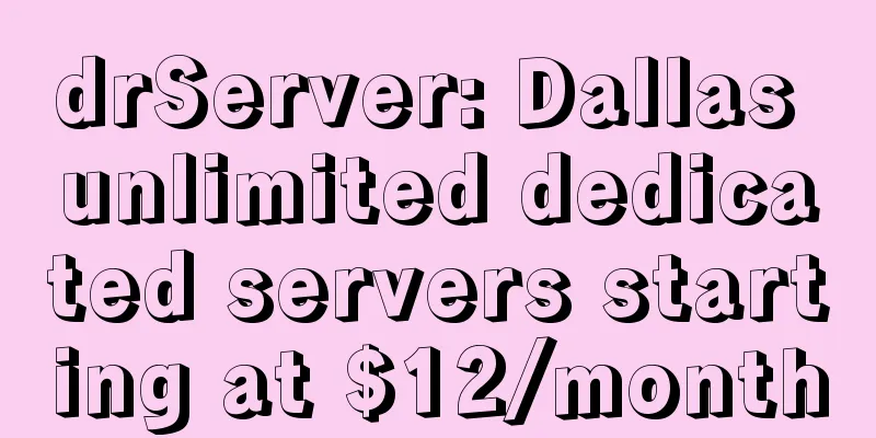 drServer: Dallas unlimited dedicated servers starting at $12/month