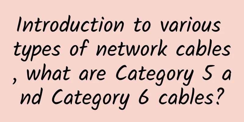 Introduction to various types of network cables, what are Category 5 and Category 6 cables?