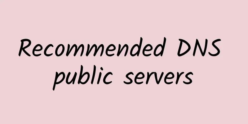 Recommended DNS public servers