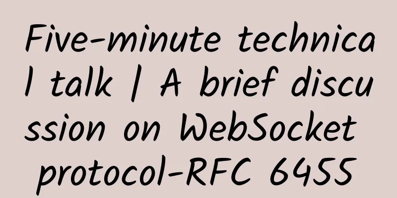 Five-minute technical talk | A brief discussion on WebSocket protocol-RFC 6455