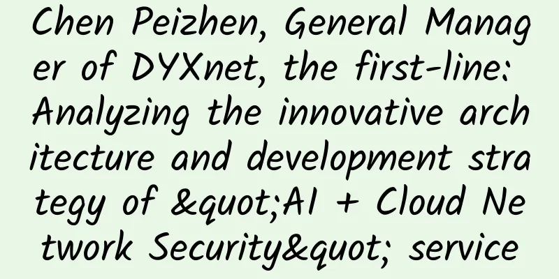 Chen Peizhen, General Manager of DYXnet, the first-line: Analyzing the innovative architecture and development strategy of "AI + Cloud Network Security" service
