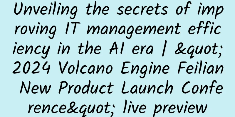 Unveiling the secrets of improving IT management efficiency in the AI ​​era | "2024 Volcano Engine Feilian New Product Launch Conference" live preview​