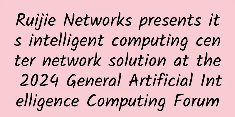 Ruijie Networks presents its intelligent computing center network solution at the 2024 General Artificial Intelligence Computing Forum
