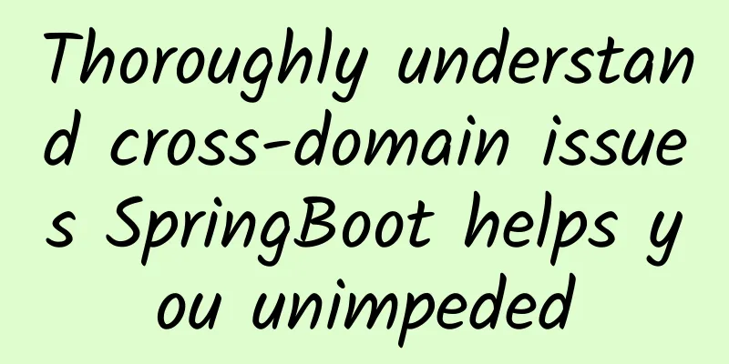 Thoroughly understand cross-domain issues SpringBoot helps you unimpeded