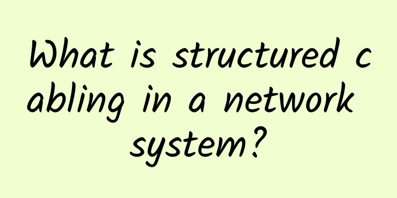 What is structured cabling in a network system?