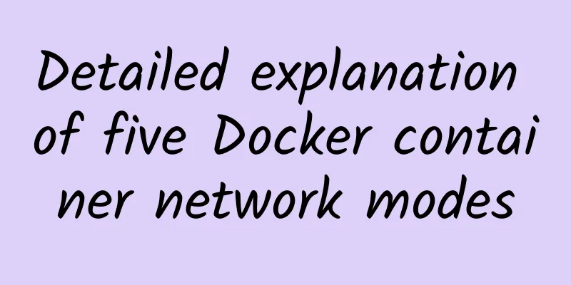 Detailed explanation of five Docker container network modes