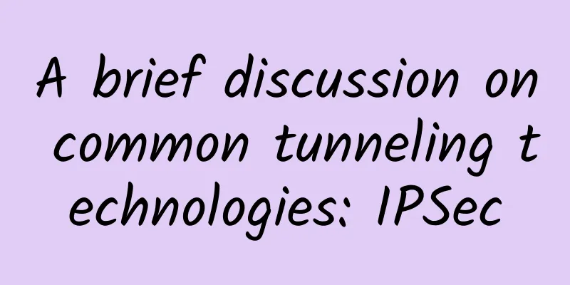A brief discussion on common tunneling technologies: IPSec