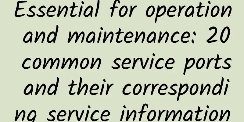 Essential for operation and maintenance: 20 common service ports and their corresponding service information