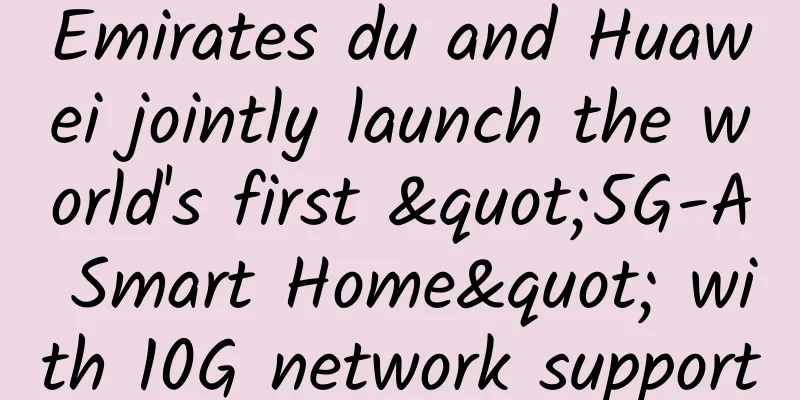 Emirates du and Huawei jointly launch the world's first "5G-A Smart Home" with 10G network support