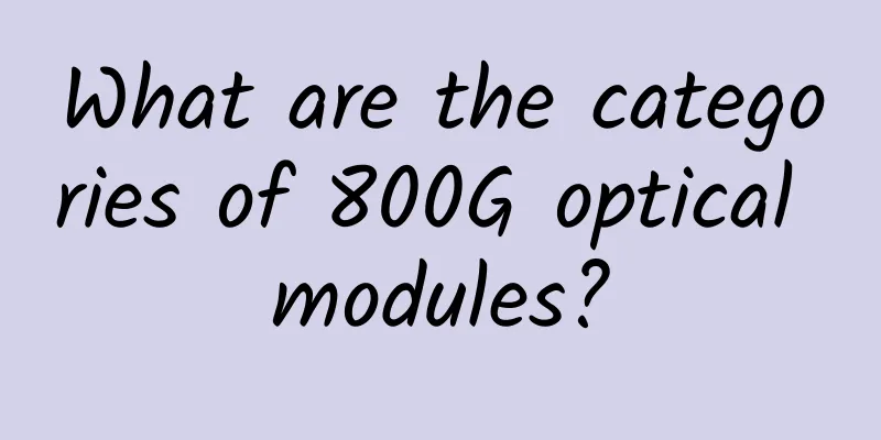 What are the categories of 800G optical modules?