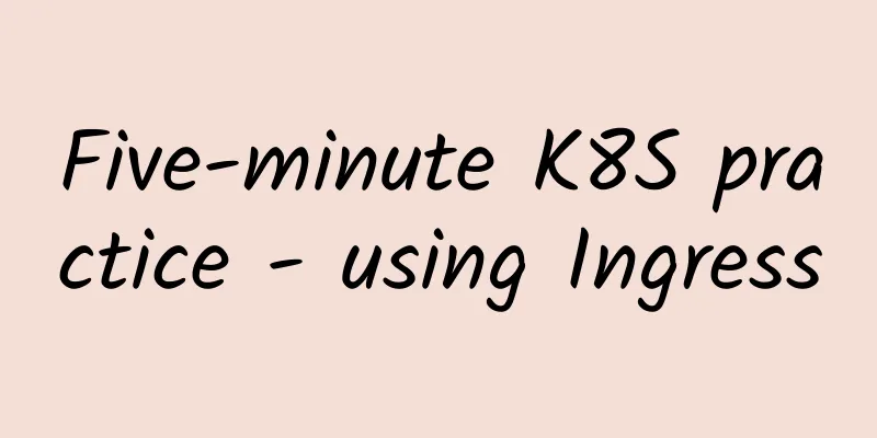 Five-minute K8S practice - using Ingress
