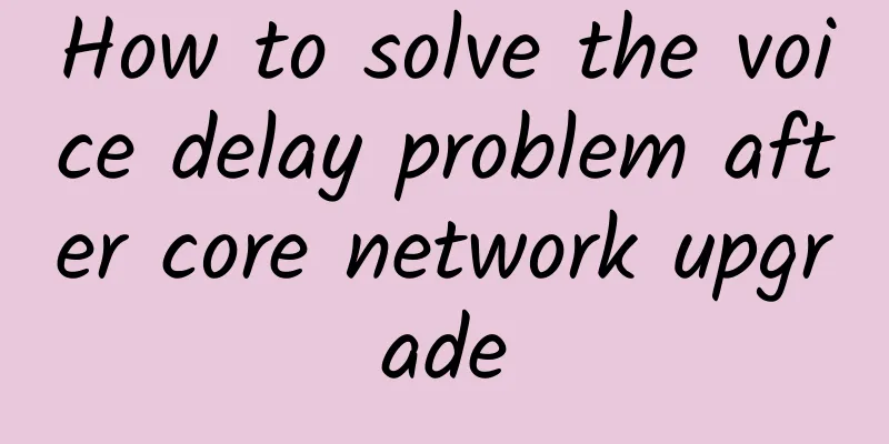 How to solve the voice delay problem after core network upgrade